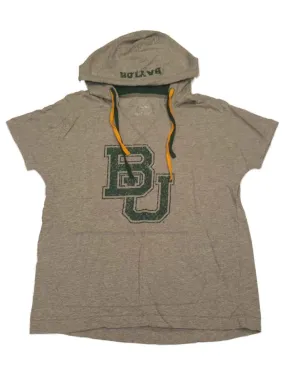 Baylor Bears Colosseum WOMENS Gray SS Hooded T-Shirt with Front Pouch Pocket (M)