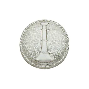 1 Bugle Round Disc Collar Insigina | Gold or Silver