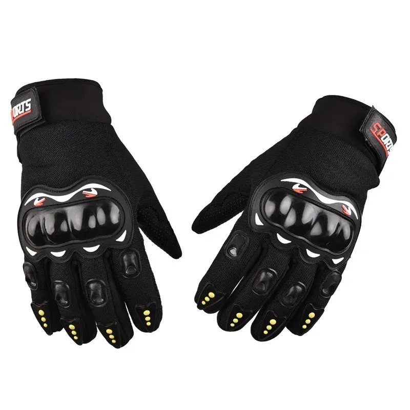 1 Pair Outdoor Sports Gloves Riding Hard Shell Full Finger Gloves Breathable Protective Bicycle Motorcycle Full Finger Gloves