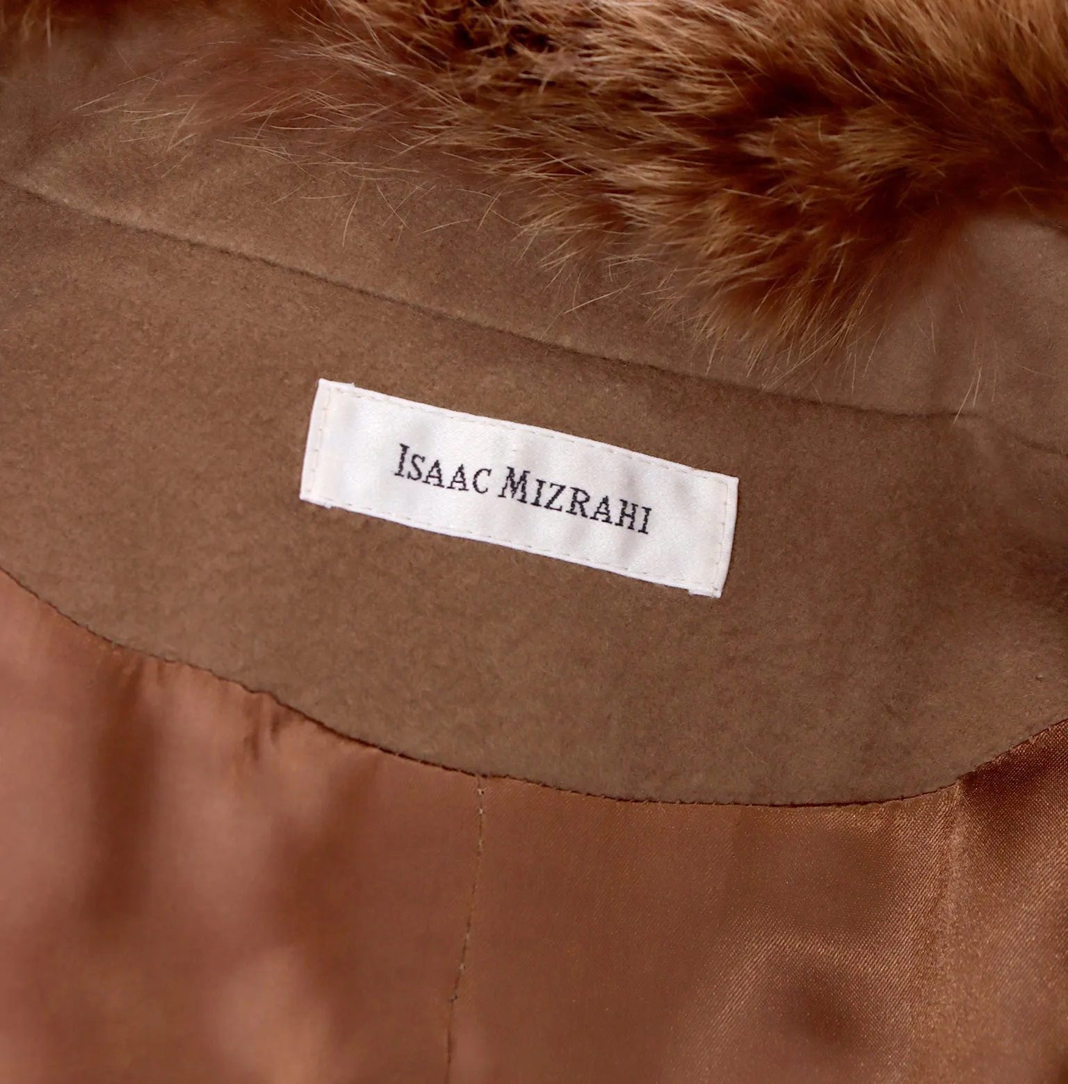 1990s Isaac Mizrahi Wool Angora Cashmere Coat With Fur Collar