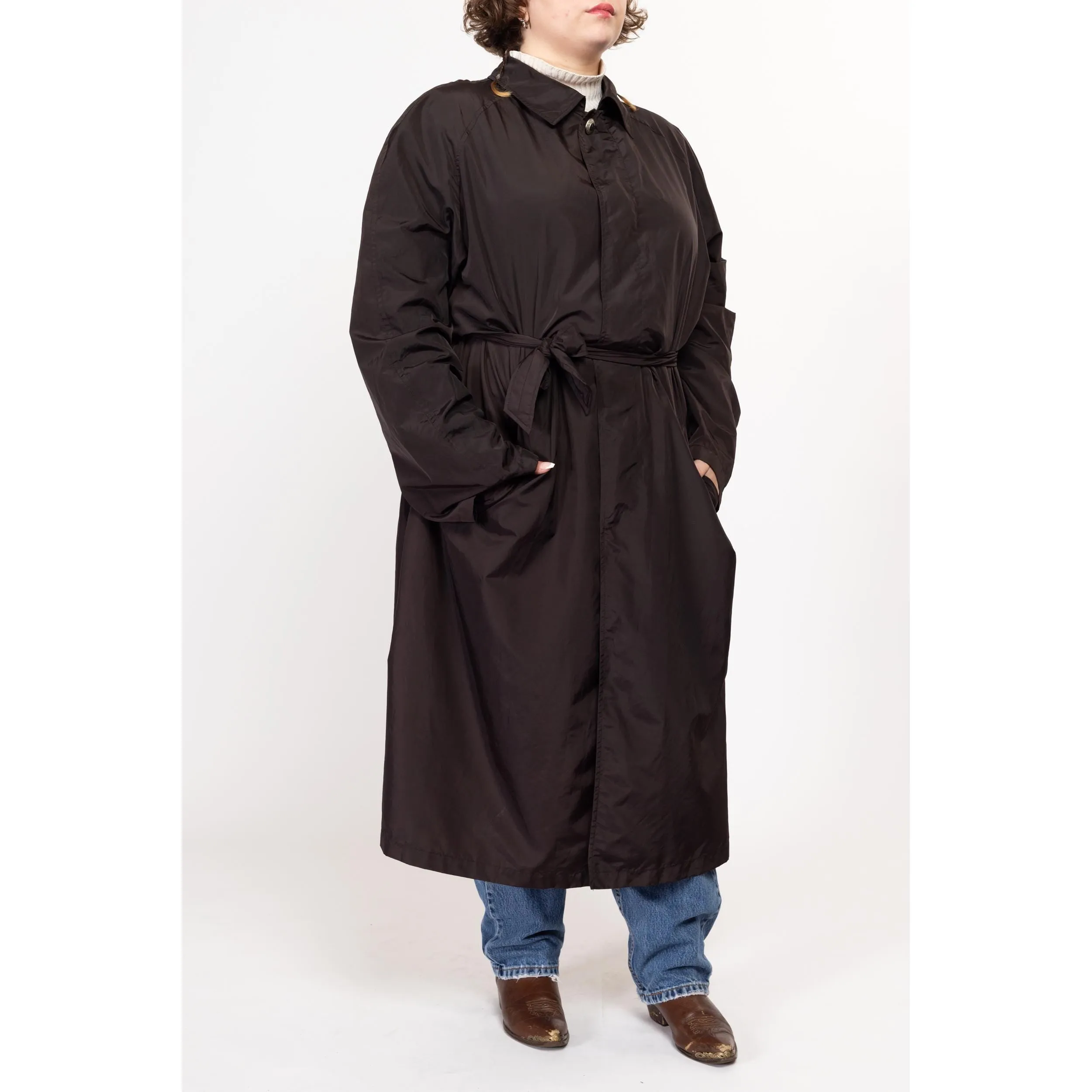 2X-3X 90s Versace Classic V2 Espresso Brown Trench Coat Unisex