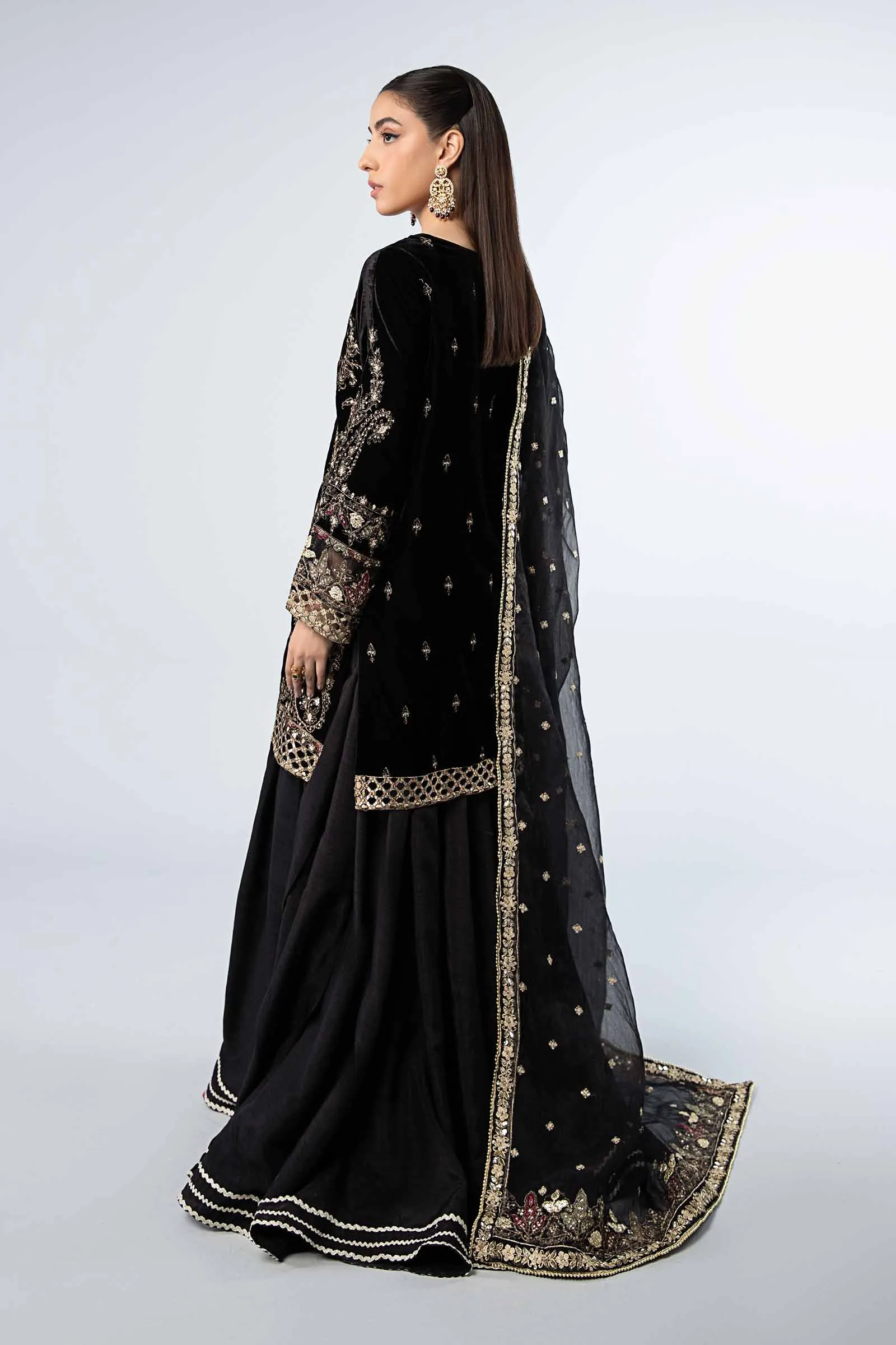 3 Piece Embroidered Velvet Suit | SF-W24-87