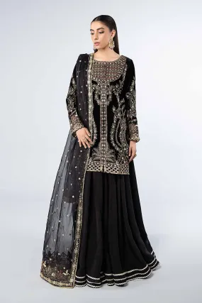 3 Piece Embroidered Velvet Suit | SF-W24-87