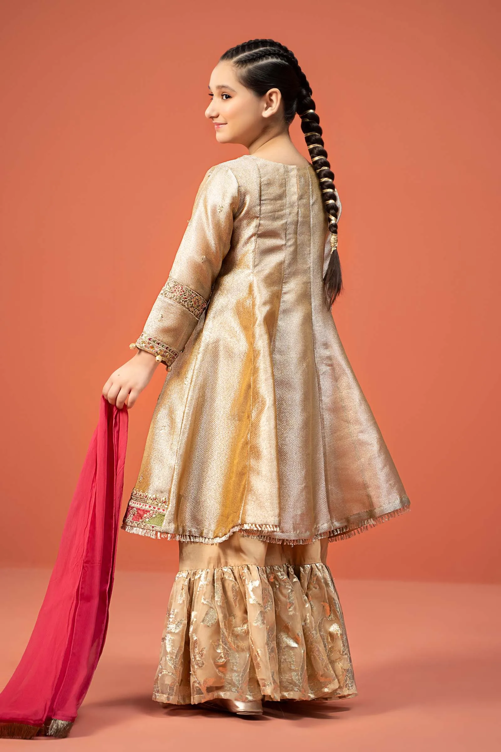 3 Piece Embroidered Zari jacquard Suit | MKS-W24-03