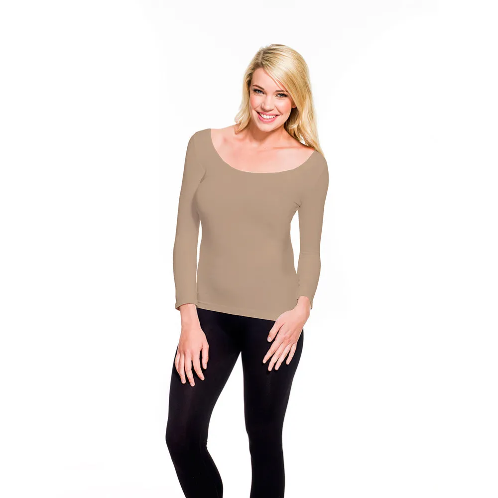 3/4 Sleeve Scoop Neck Tee