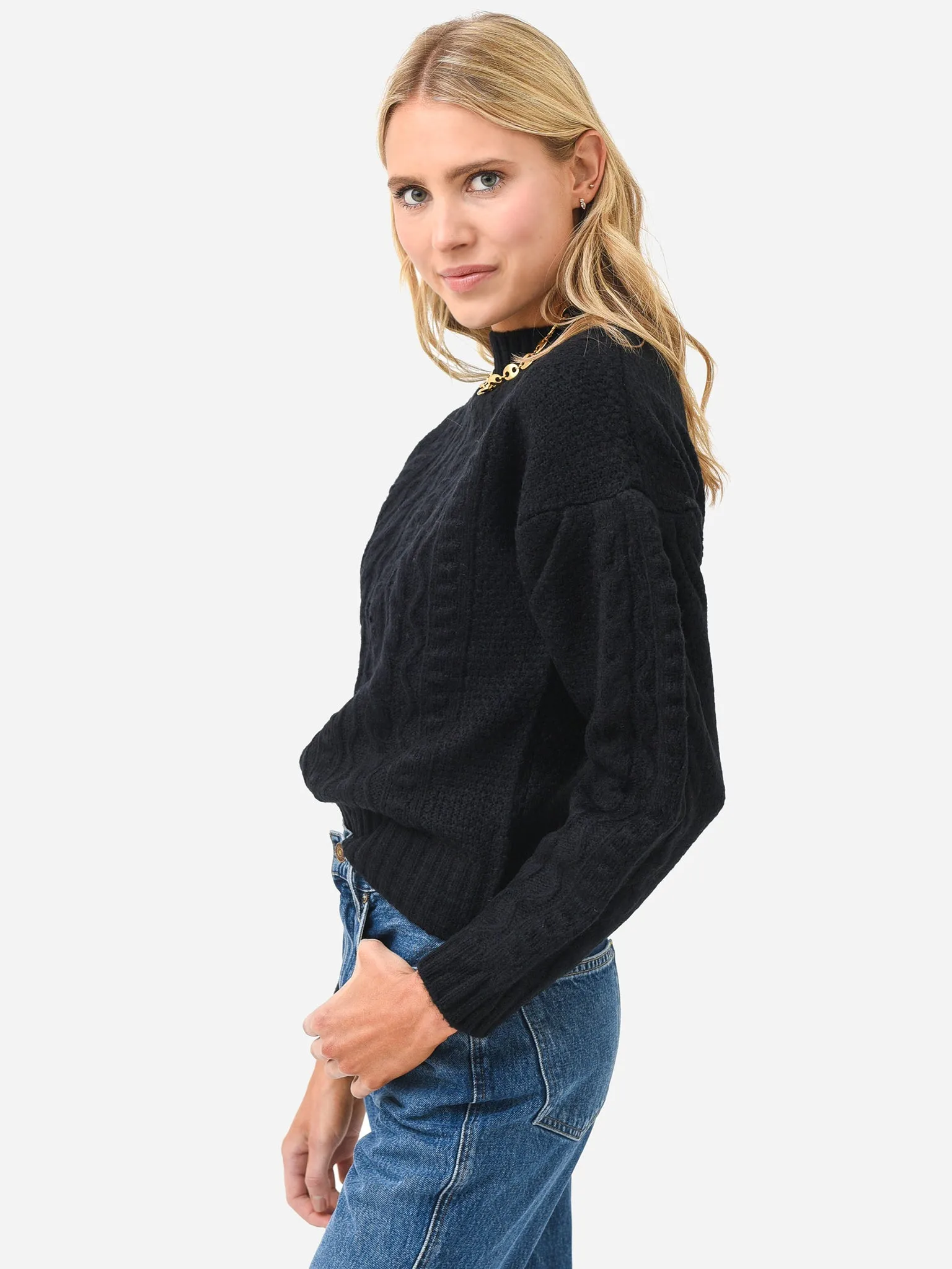 525 America Women's Cable Pullover Sweater