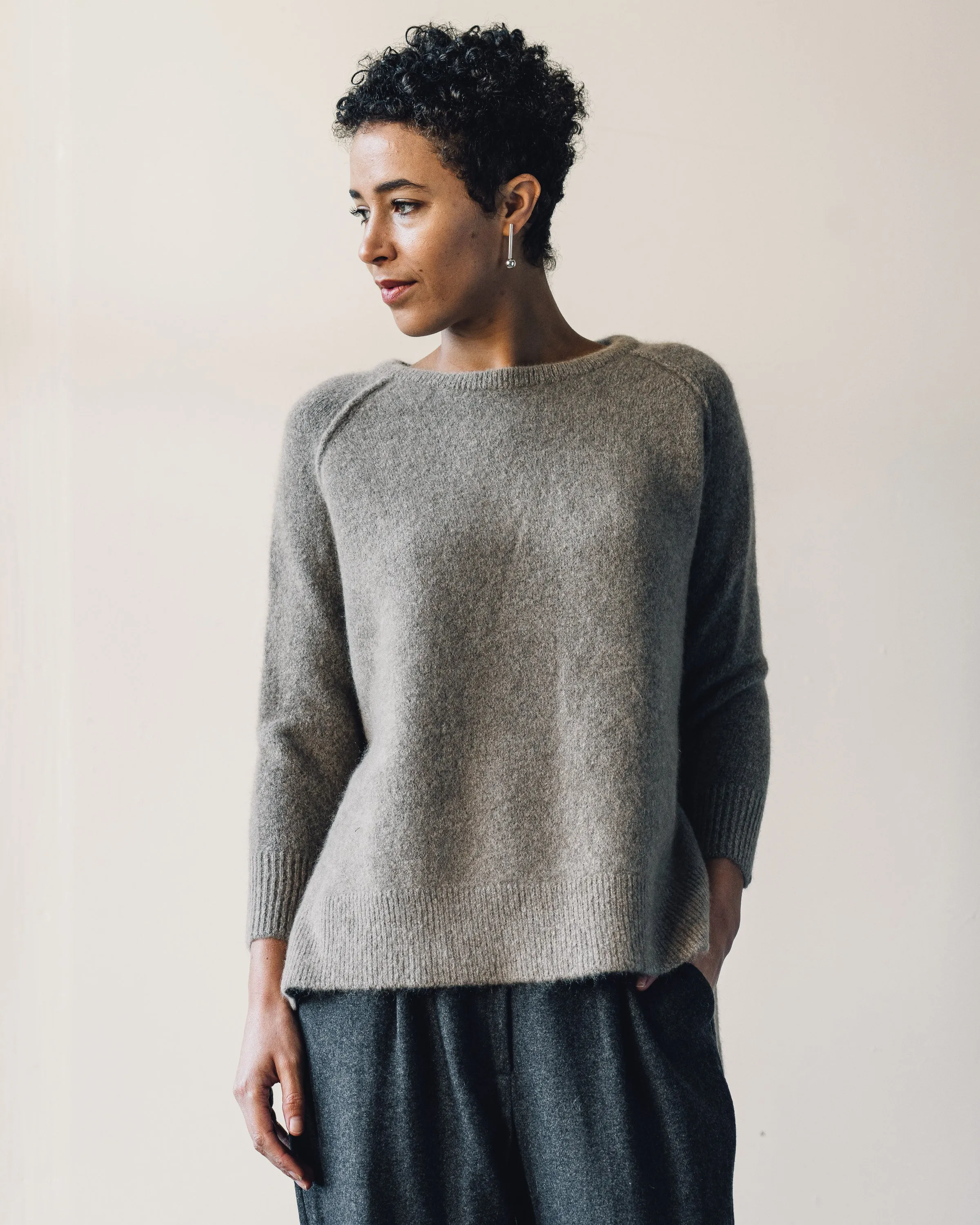 7115 Exposed Seams Sweater, Walnut