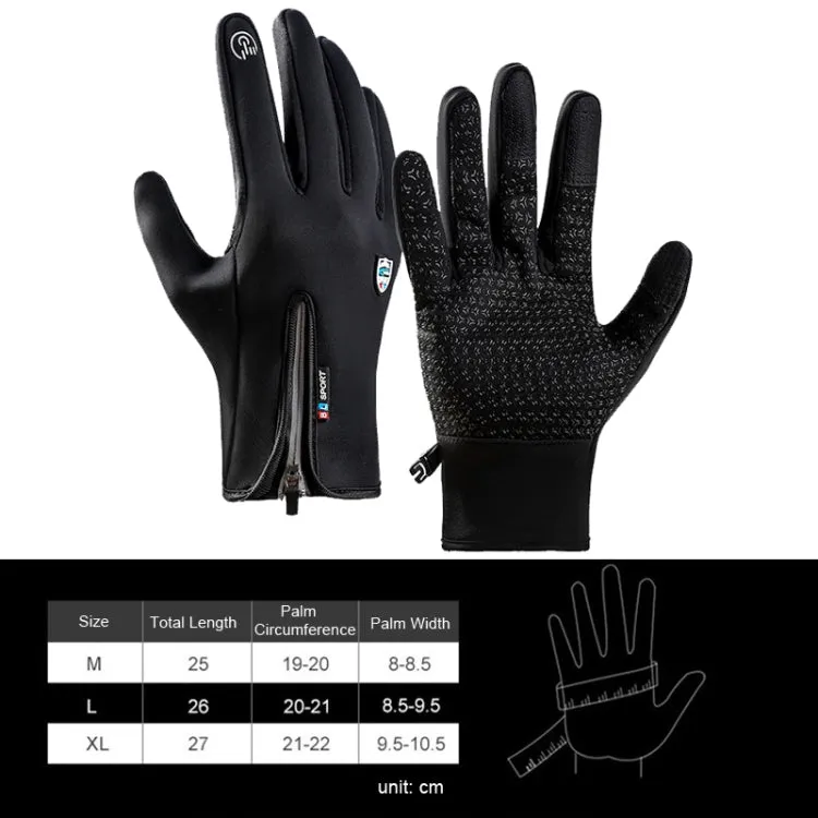 A045 Cycling Gloves Touch Screen Windproof Waterproof Sport Keep Warm Gloves, Size: XL(Navy)