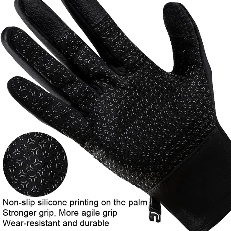 A045 Cycling Gloves Touch Screen Windproof Waterproof Sport Keep Warm Gloves, Size: XL(Navy)