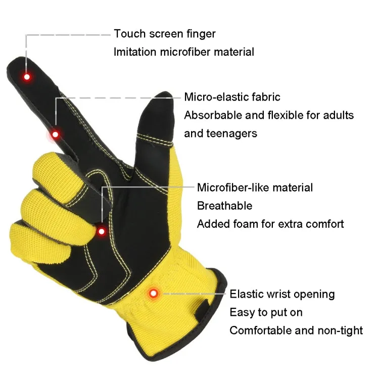 A9015 Gardening Work Touch Screen Stretch Breathable Labor Machinery Protection Gloves(XL Gray)