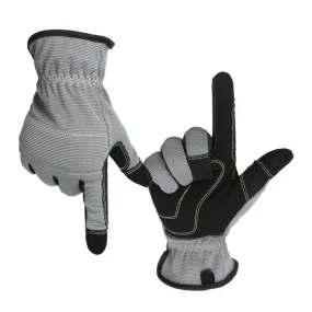 A9015 Gardening Work Touch Screen Stretch Breathable Labor Machinery Protection Gloves(XL Gray)