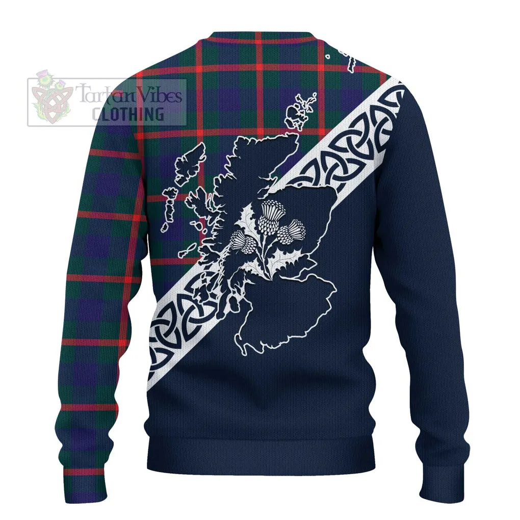 Agnew Tartan Ugly Sweater Featuring Thistle and Scotland Map