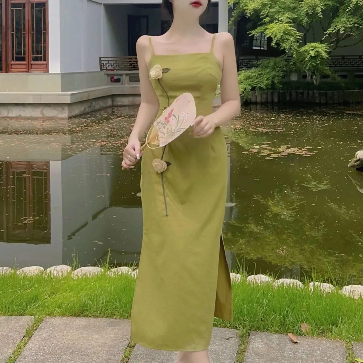 Aiertu Vintage Elegant Long Dresses Women Casual Slim Korean Party Holiday Dresses Female 2024 Summer One-piece Dress Beach Fashion Y2k