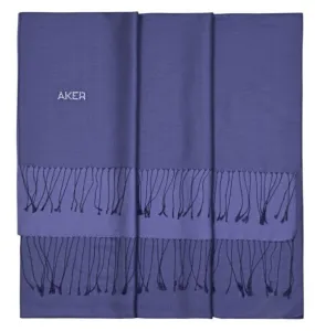 Aker Ladies Bi-Color Silk Shawl Scarf - Corn Flower Blue