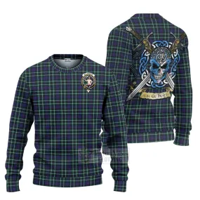 Allardice Tartan Ugly Sweater with Family Crest Celtic Skull Style