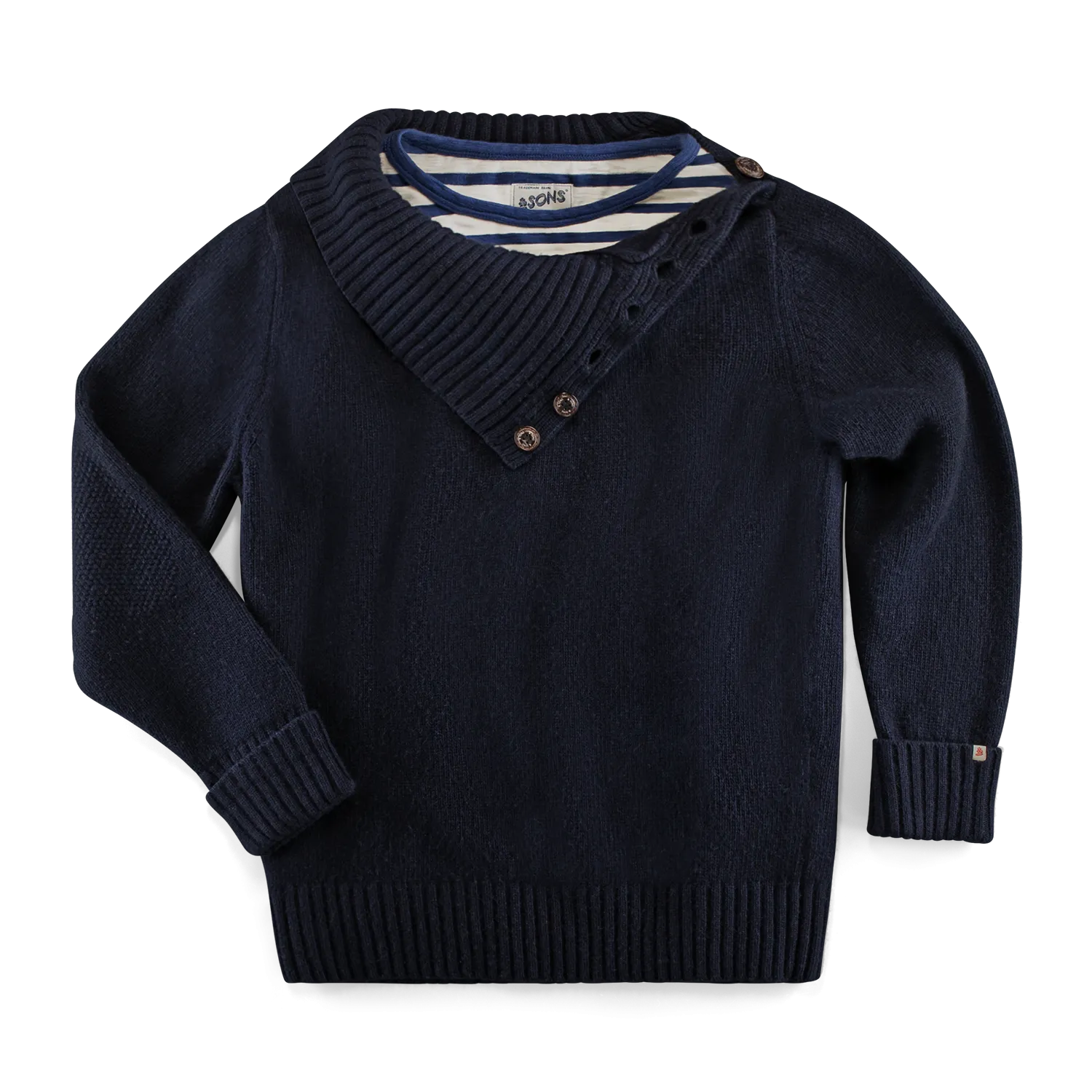 &SONS Ahab Submariner Rollneck Jumper Navy