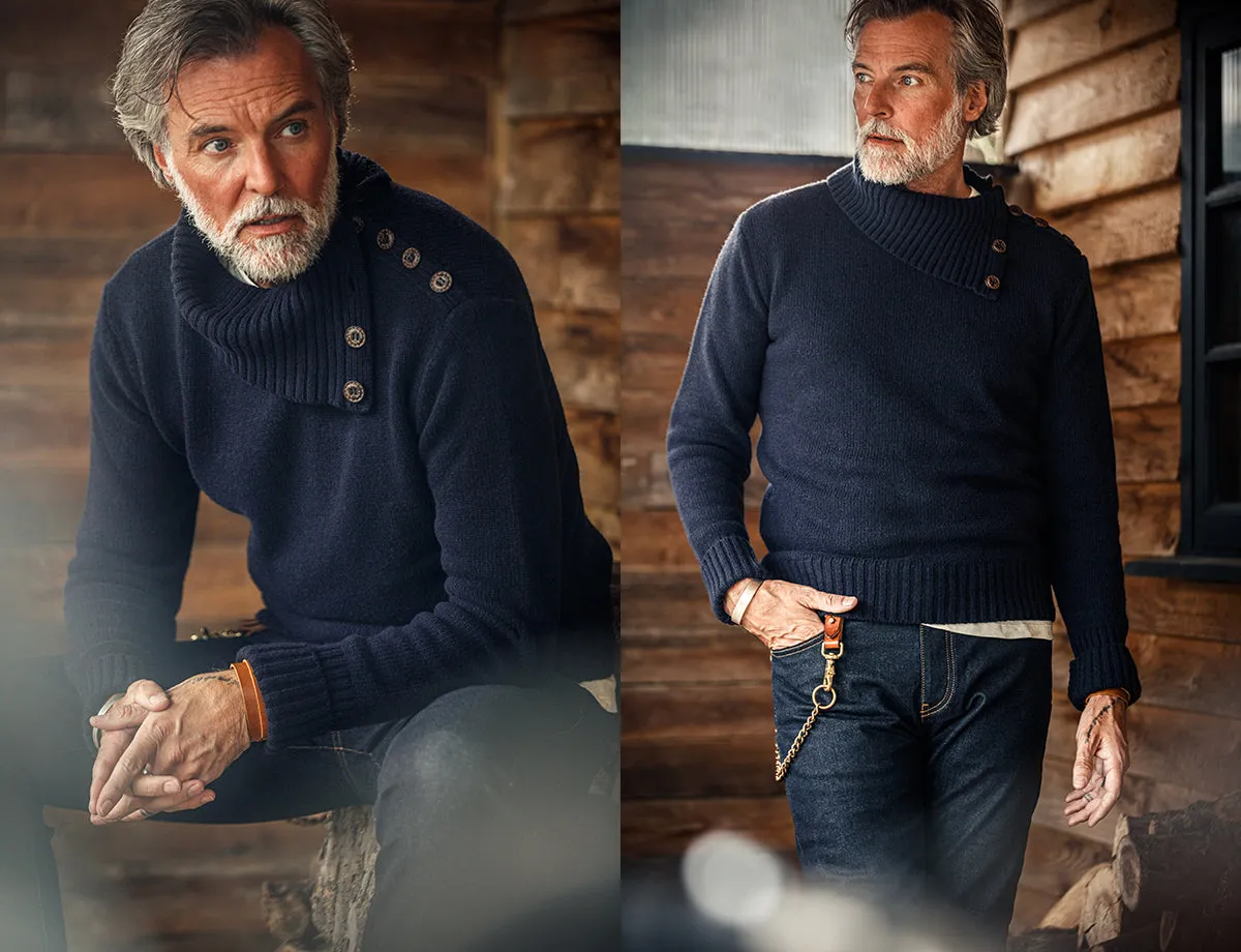 &SONS Ahab Submariner Rollneck Jumper Navy