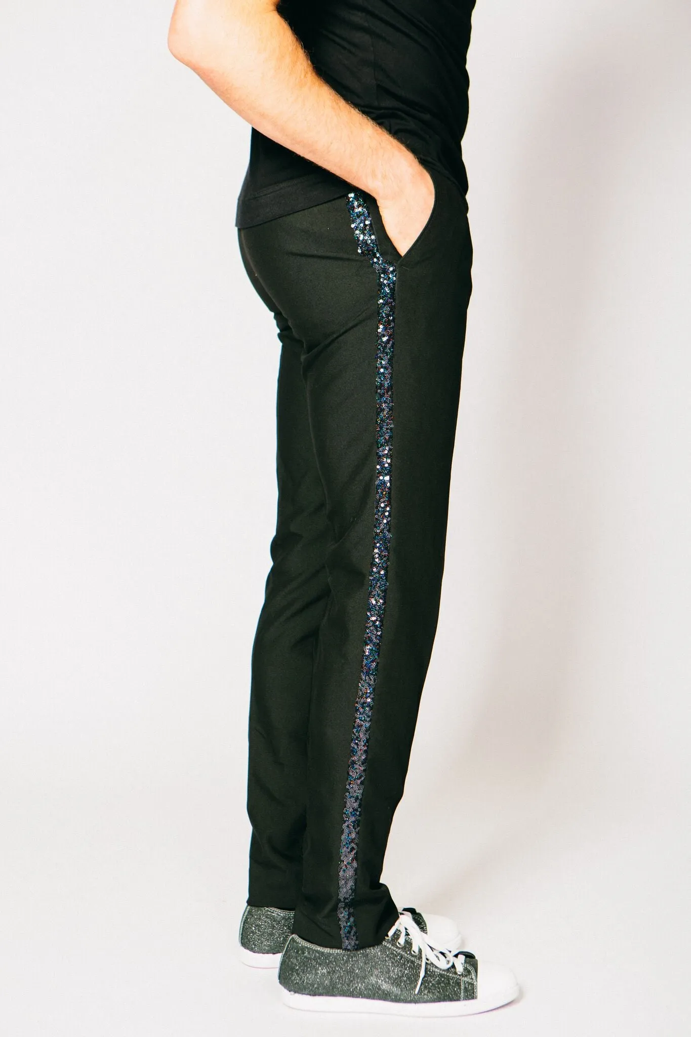 Any Old Iron Sequined Stripe Trousers