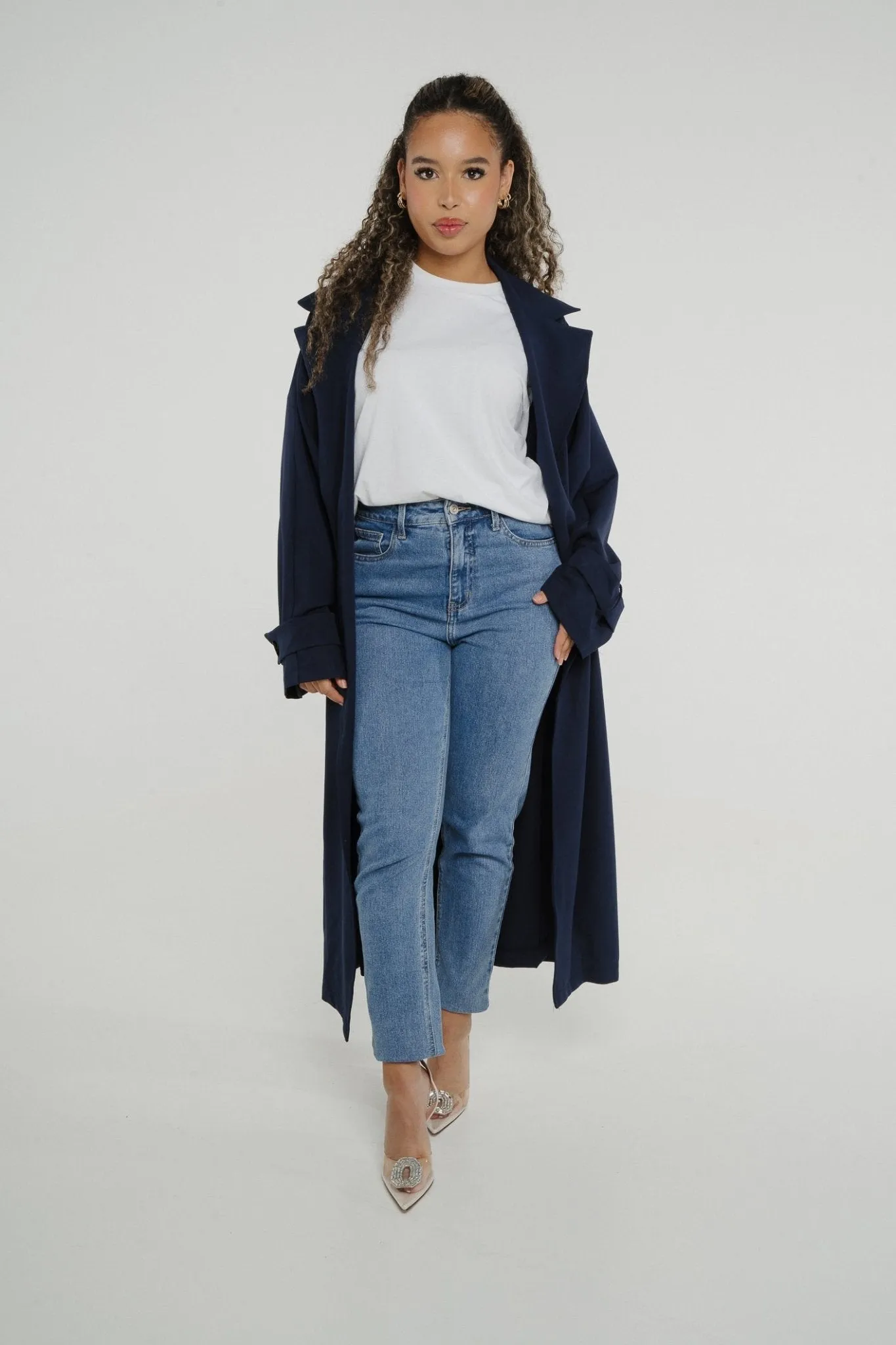 Aria Trench Jacket In Navy