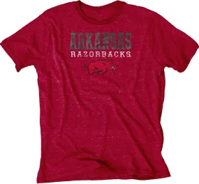 Arkansas Razorbacks Blue 84 Red Soft Tri-Blend Short Sleeve T-Shirt