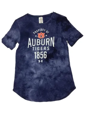 Auburn Tigers Under Armour Women's Blue Tie Dye HeatGear Loose SS T-Shirt (S)