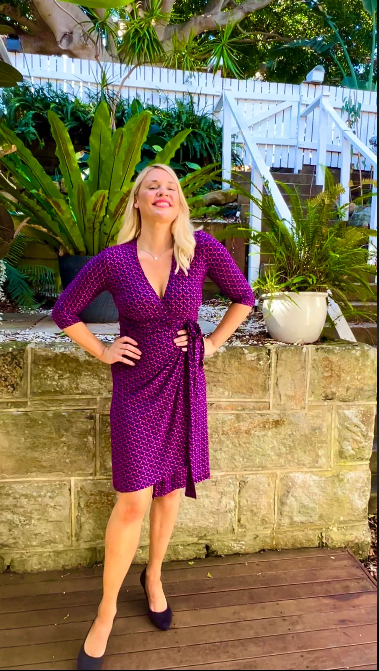 Aurora 3/4 Sleeve Wrap Dress