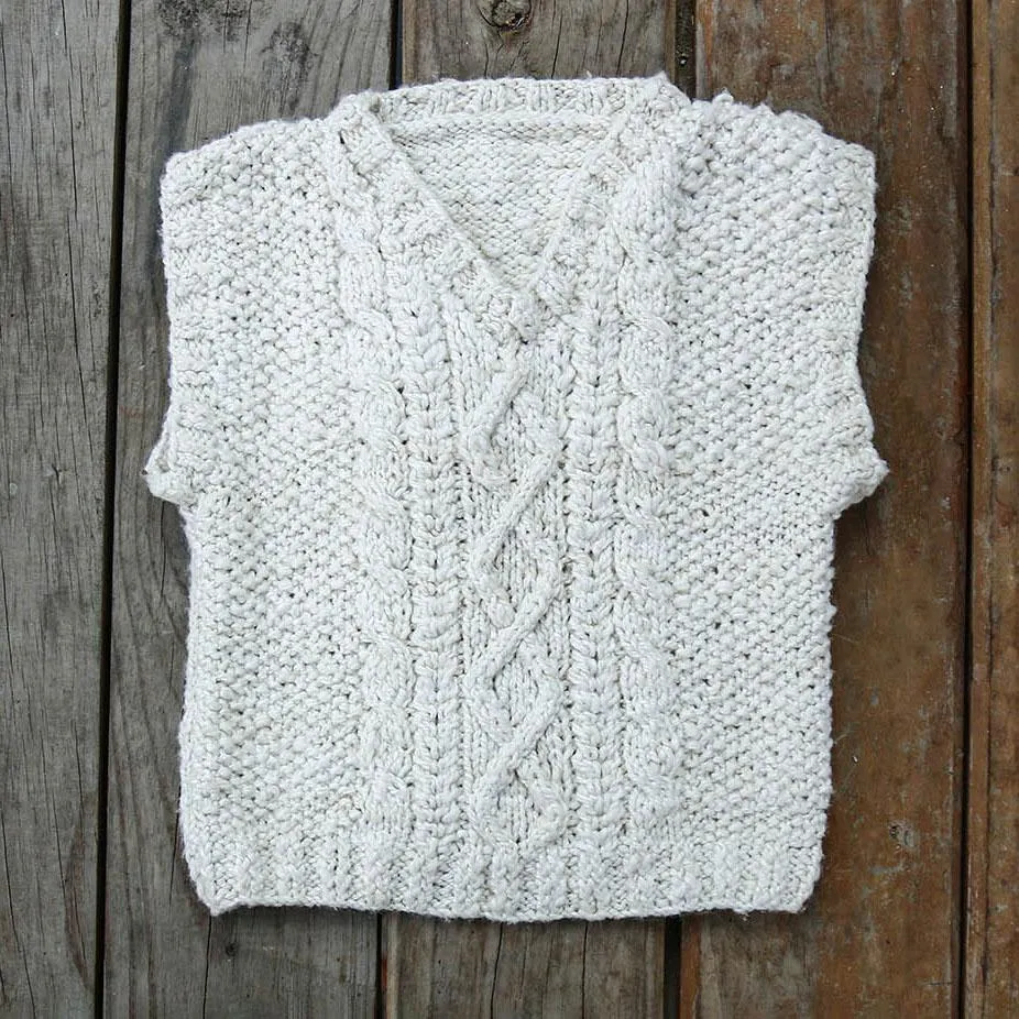 Baby Eri Silk Vest Sweater - Free Knitting Pattern