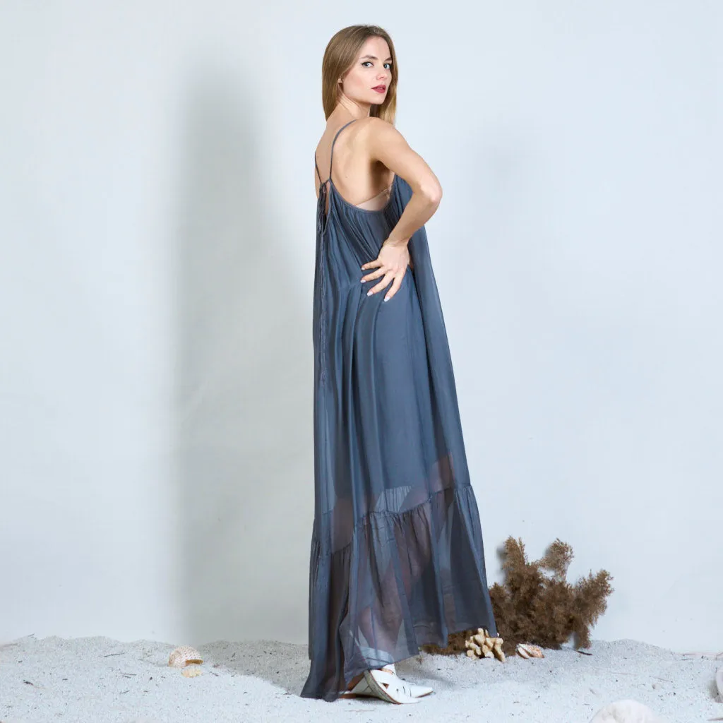 Backless silk chiffon long dress wholesale