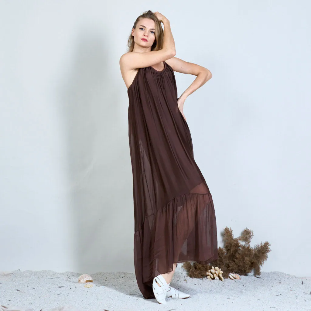 Backless silk chiffon long dress wholesale