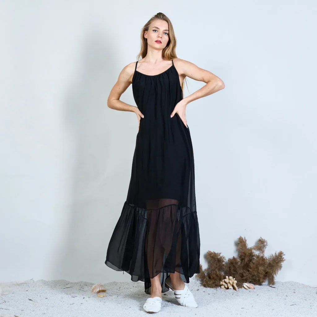 Backless silk chiffon long dress wholesale