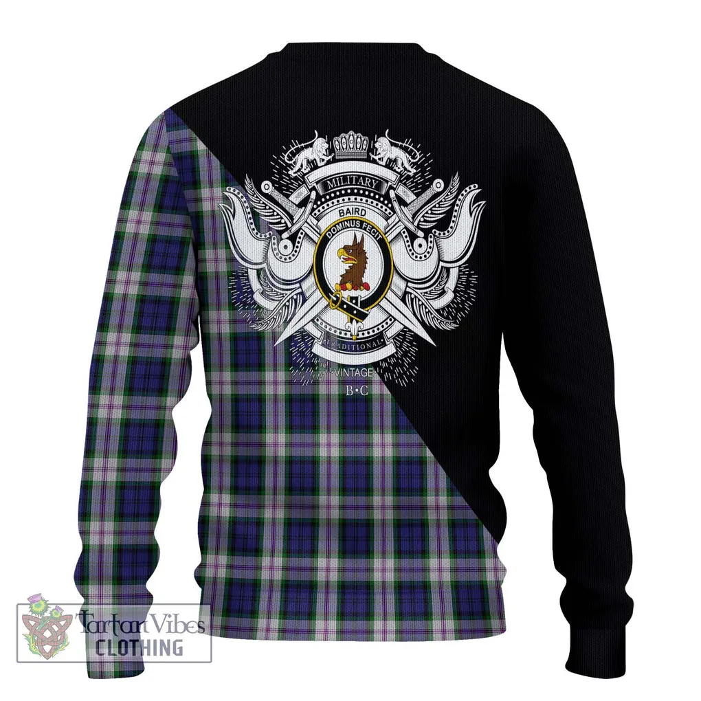 Baird Dress Tartan Ugly Sweater with Family Crest and Military Logo Style