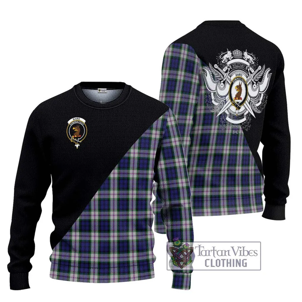 Baird Dress Tartan Ugly Sweater with Family Crest and Military Logo Style