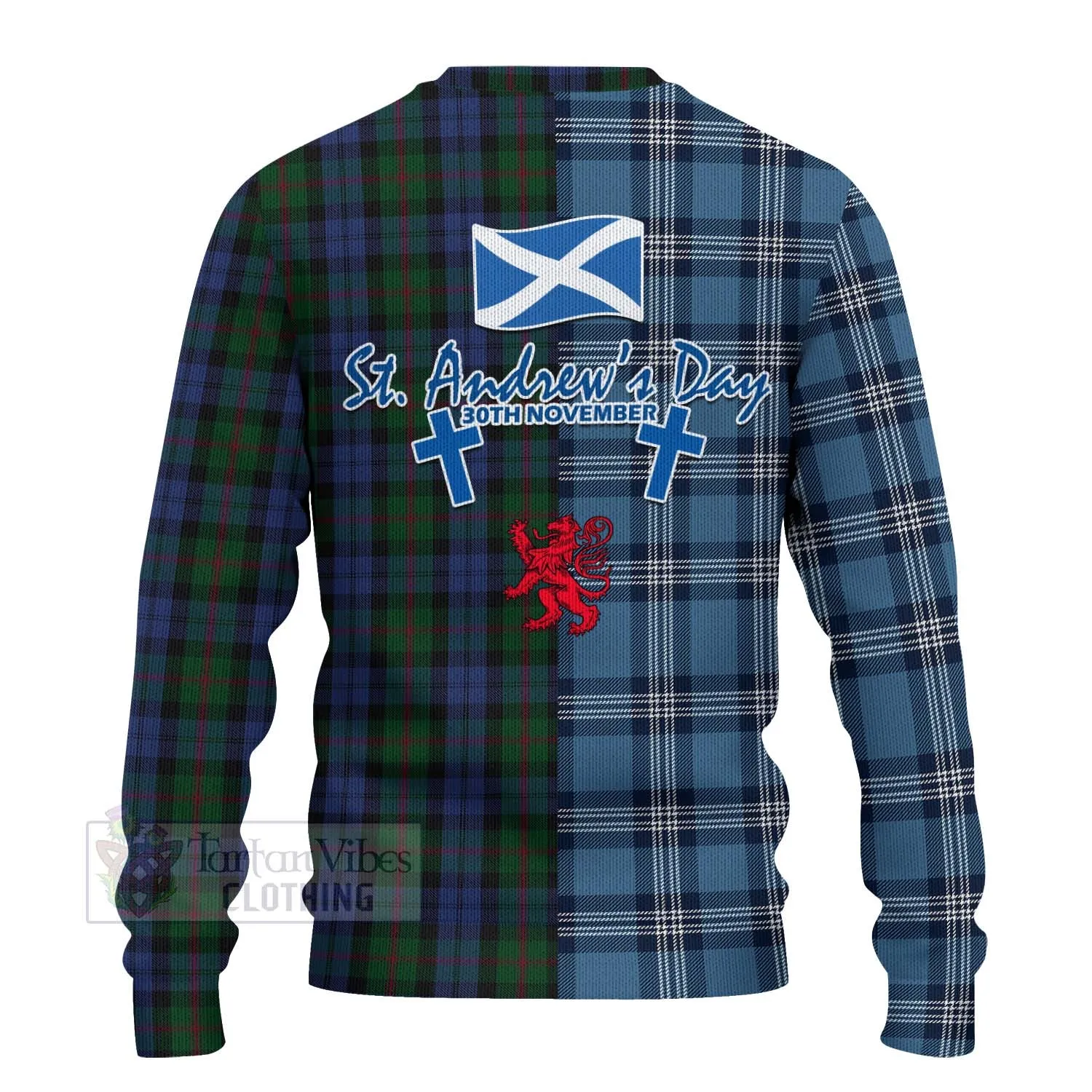 Baird Tartan Knitted Sweater Happy St. Andrew's Day Half Tartan Style