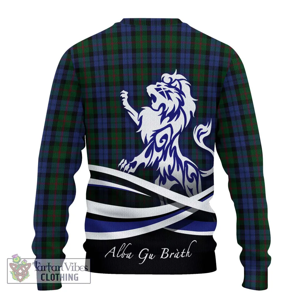 Baird Tartan Ugly Sweater with Alba Gu Brath Regal Lion Emblem