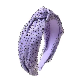 Bari Lynn Tulle Jeweled Knot Headband - Purple