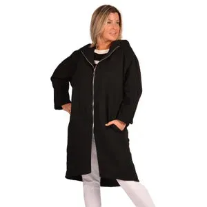 Black Long Hoody Coat