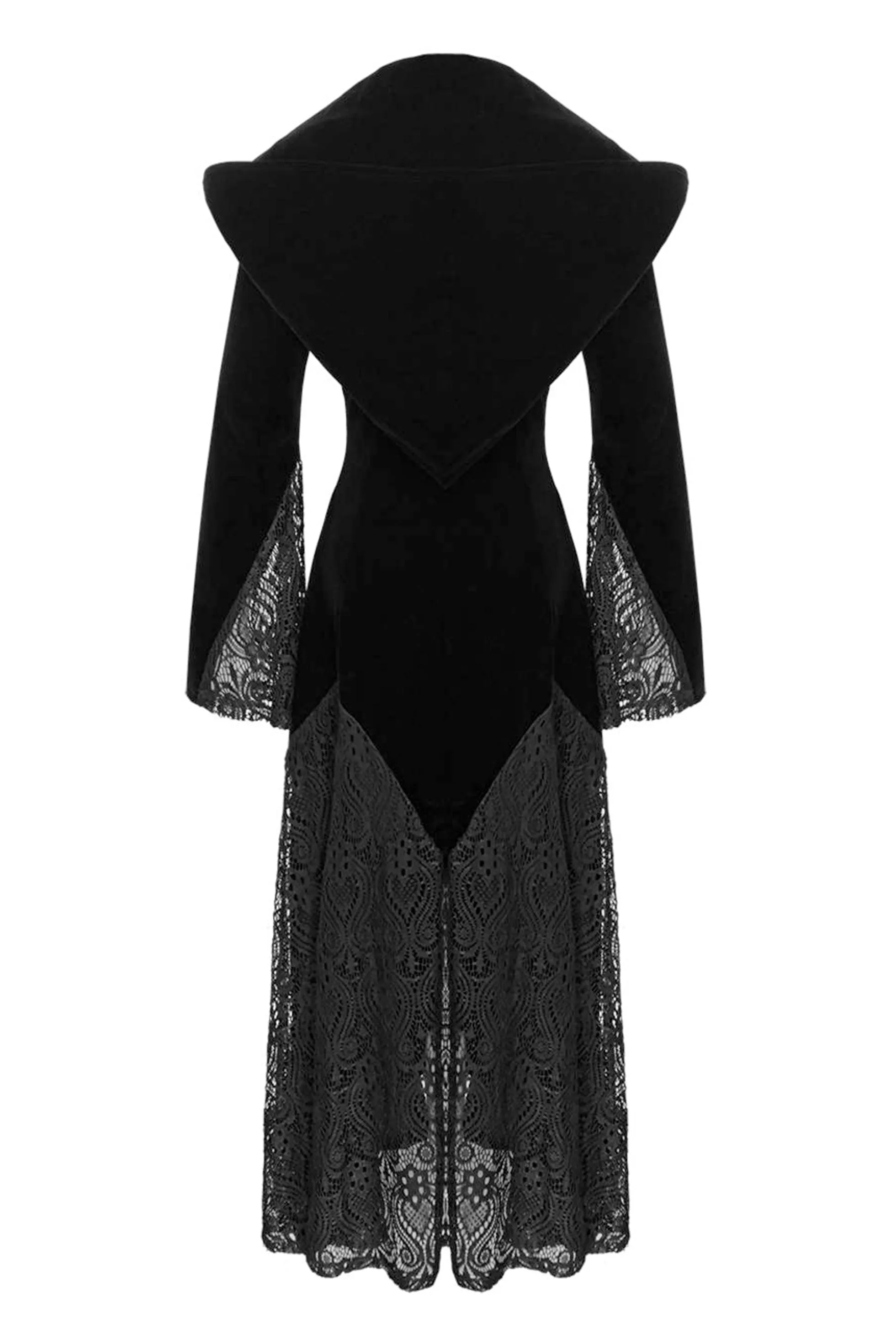 Black Long Sleeve Gothic Vampire Punk Scene Clothing velvet jacket gown JW011