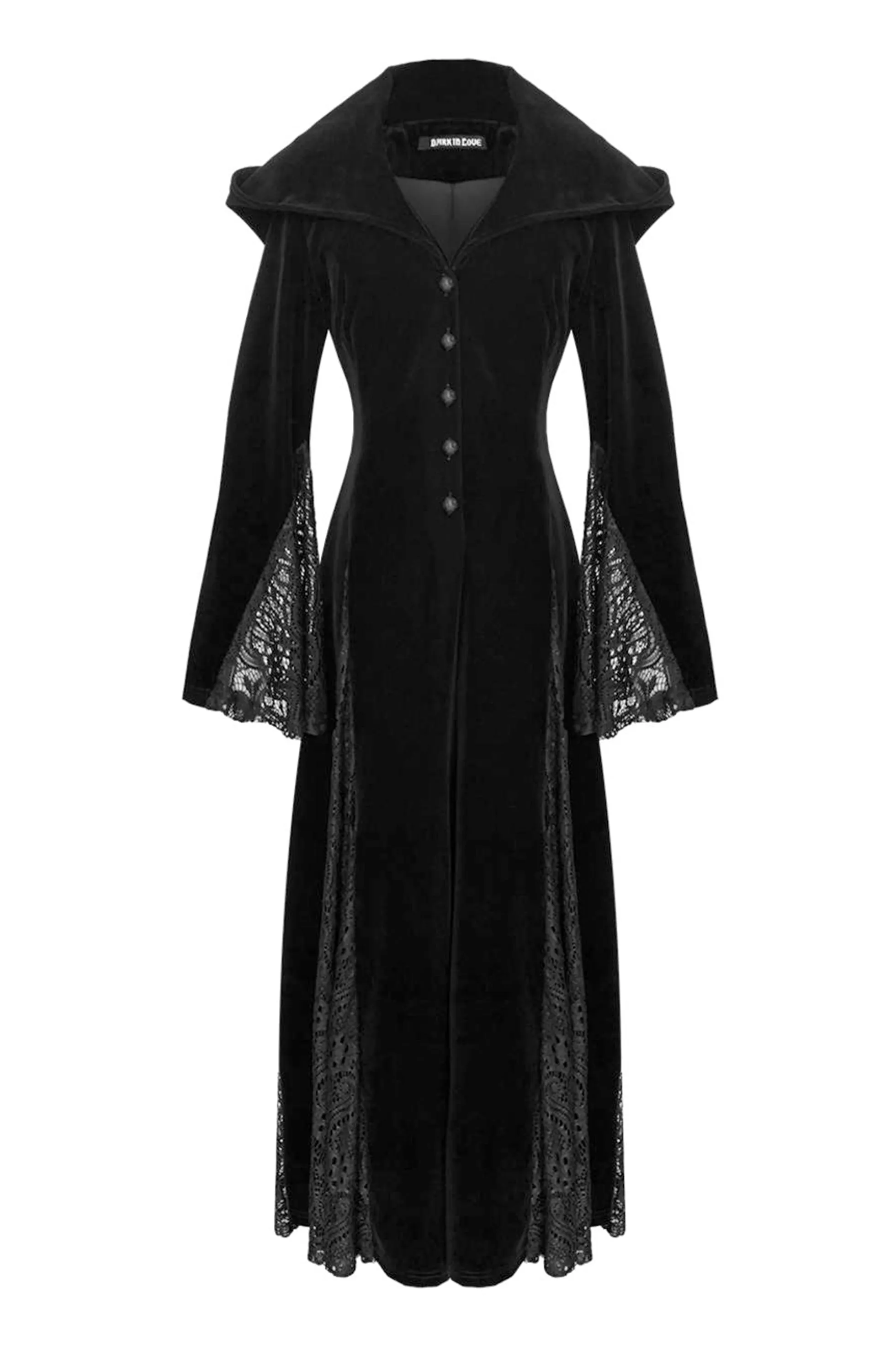 Black Long Sleeve Gothic Vampire Punk Scene Clothing velvet jacket gown JW011