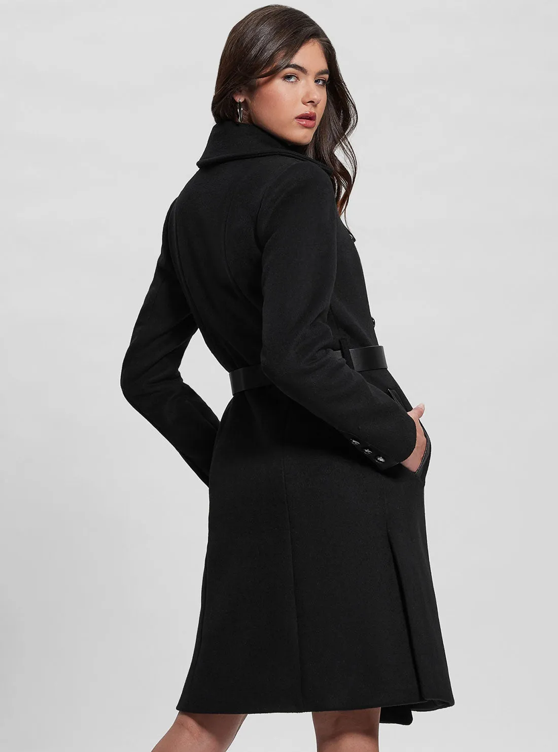 Black Patrice Belted Coat