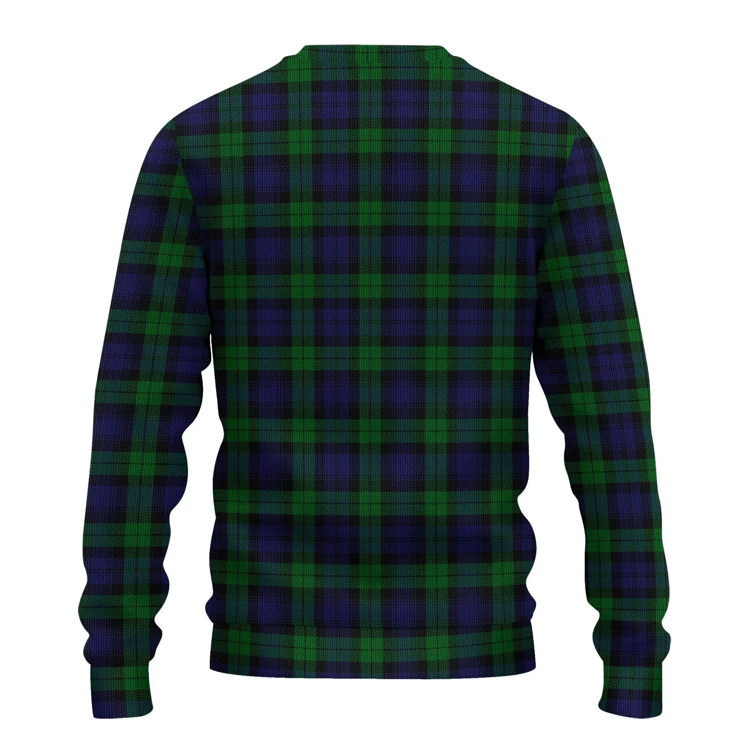 Black Watch Tartan Ugly Sweater with Family Crest