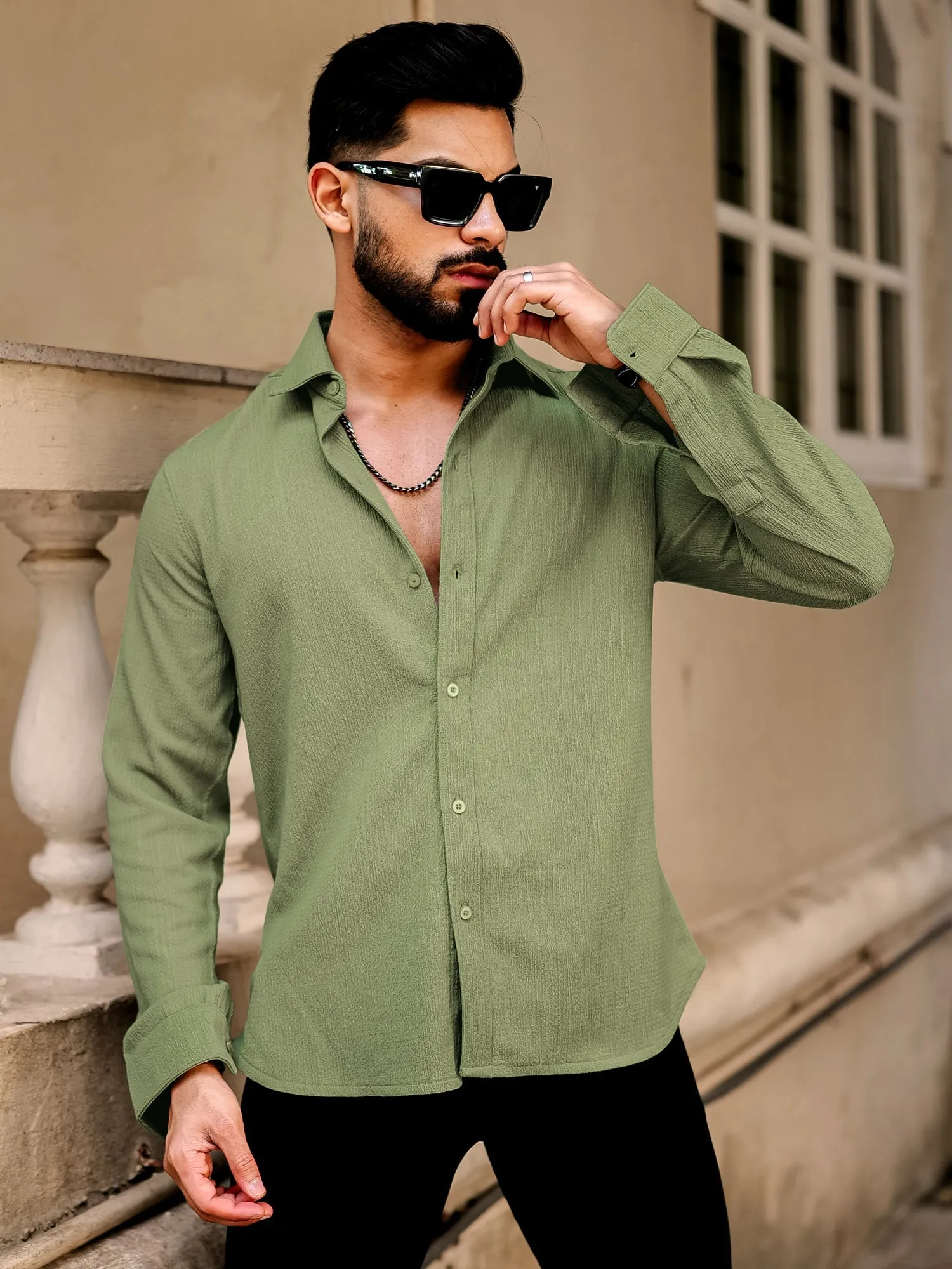 Bubble Green Full Sleeve Shirt