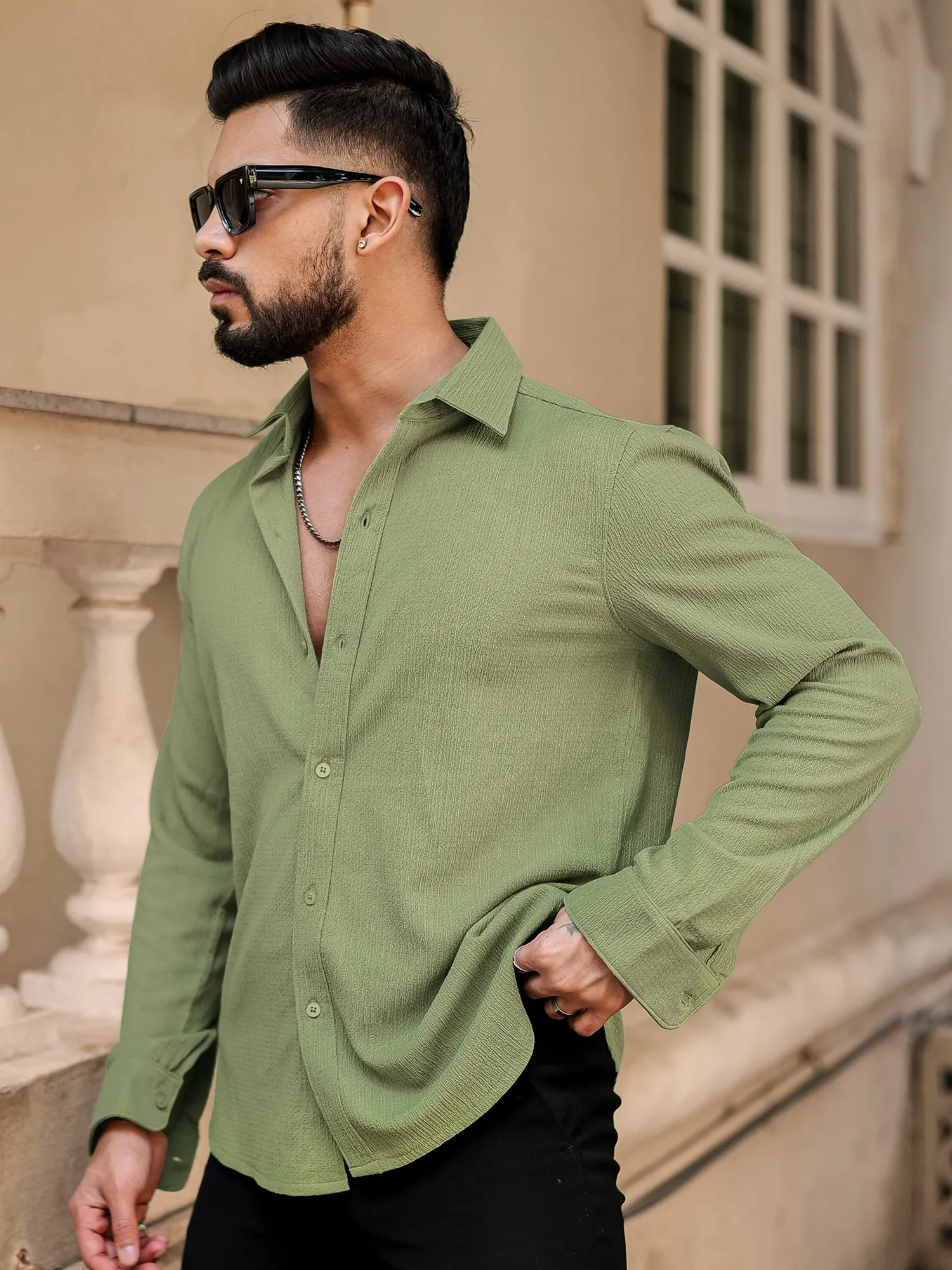 Bubble Green Full Sleeve Shirt