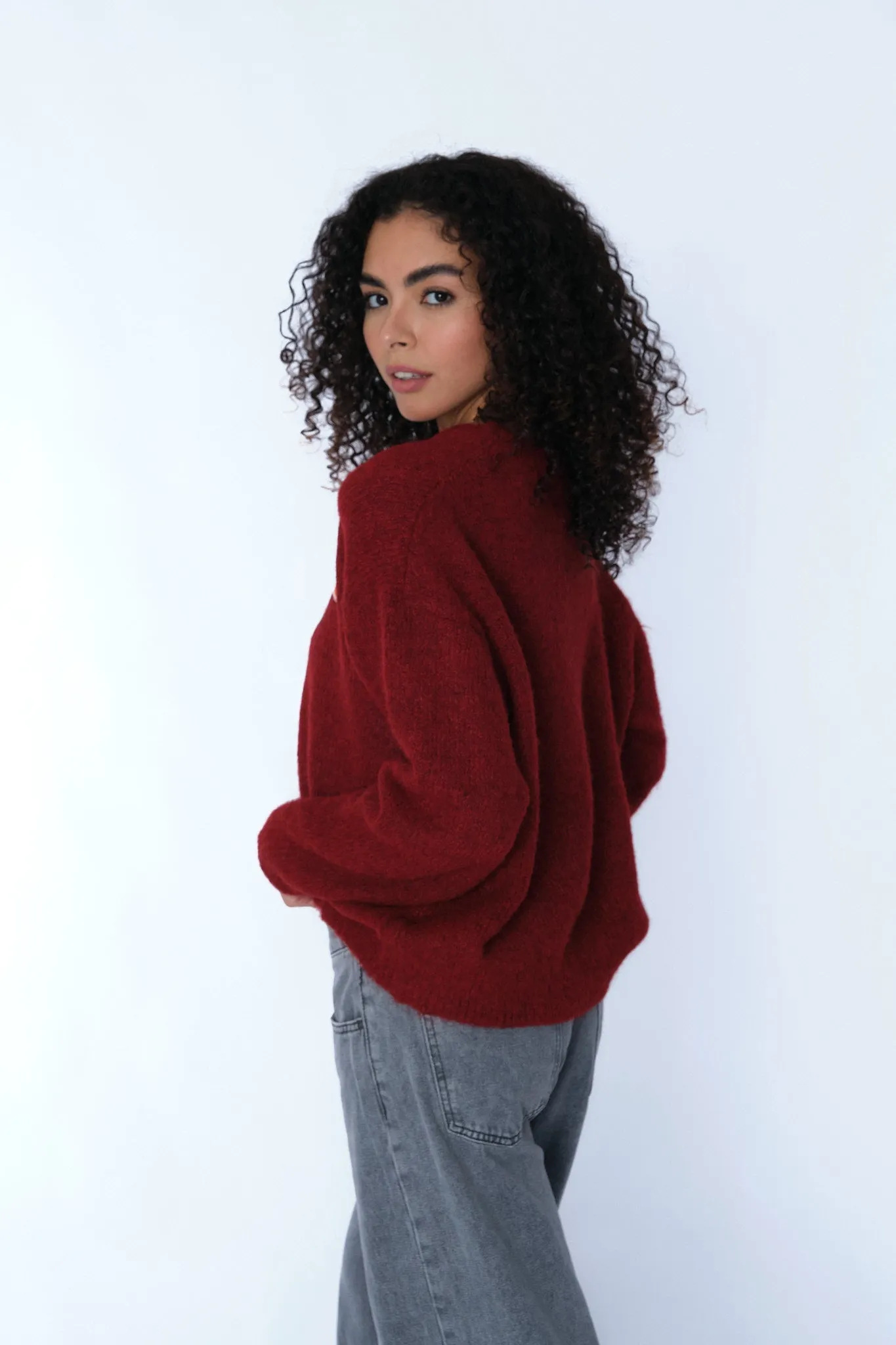 Burgundy Teri Sweater