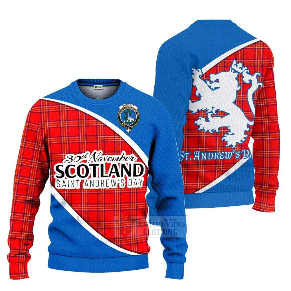 Burnett Family Crest Tartan Ugly Sweater Celebrate Saint Andrew's Day in Style