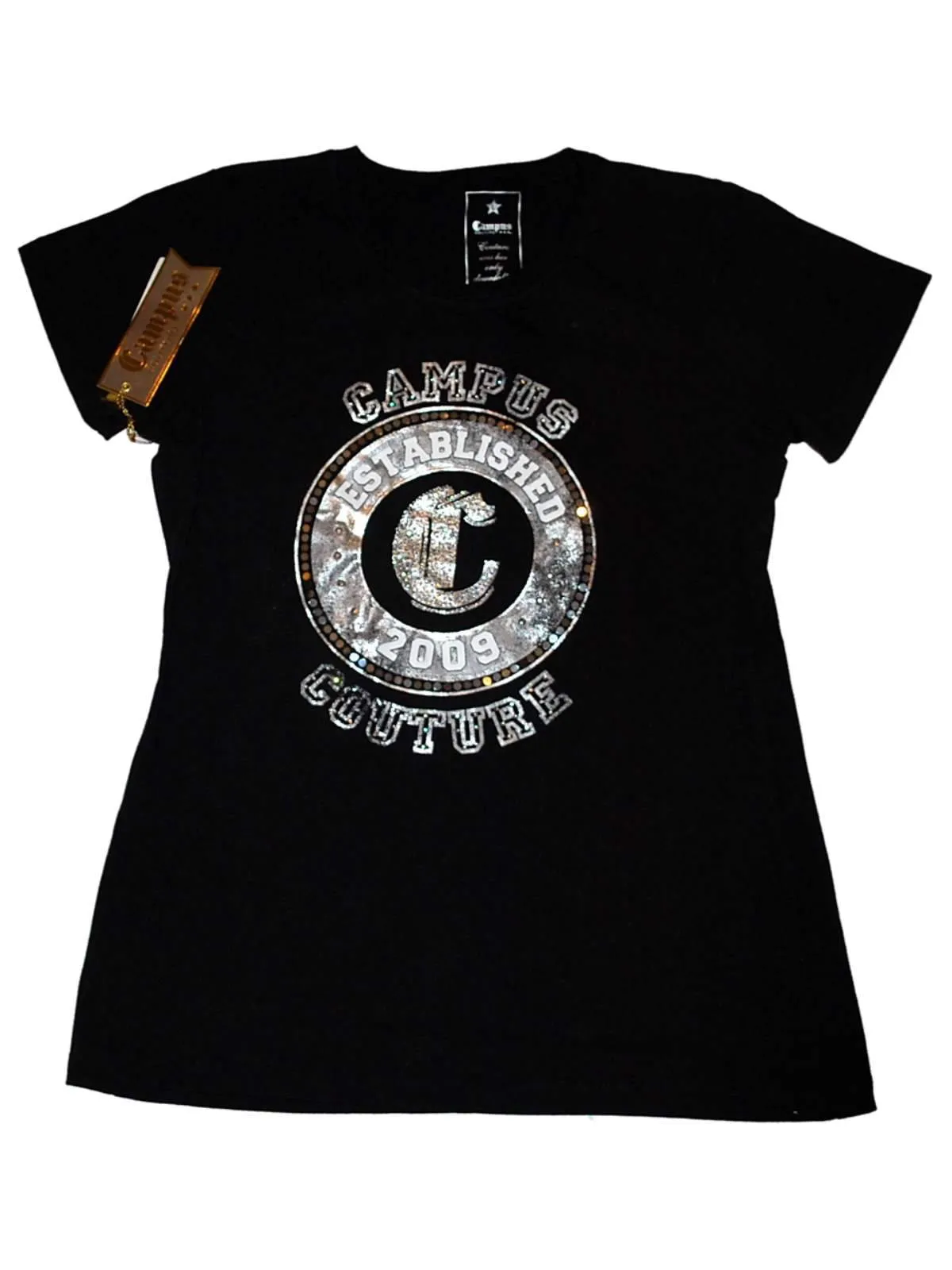 Campus Couture Women's Short Sleeve T-Shirt Black (L)