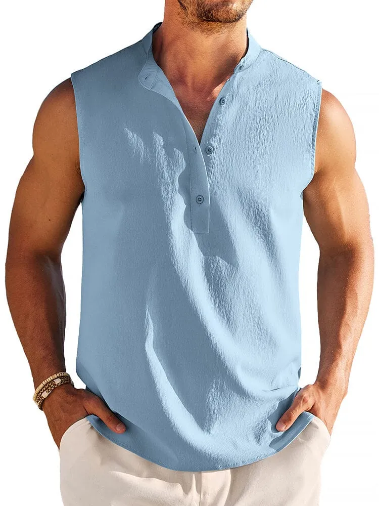 Casual Lightweight Henley Tank Top (US Only)