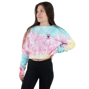 Chicago Bears NFL Womens Pastel Tie-Dye Blast Cropped Sweater