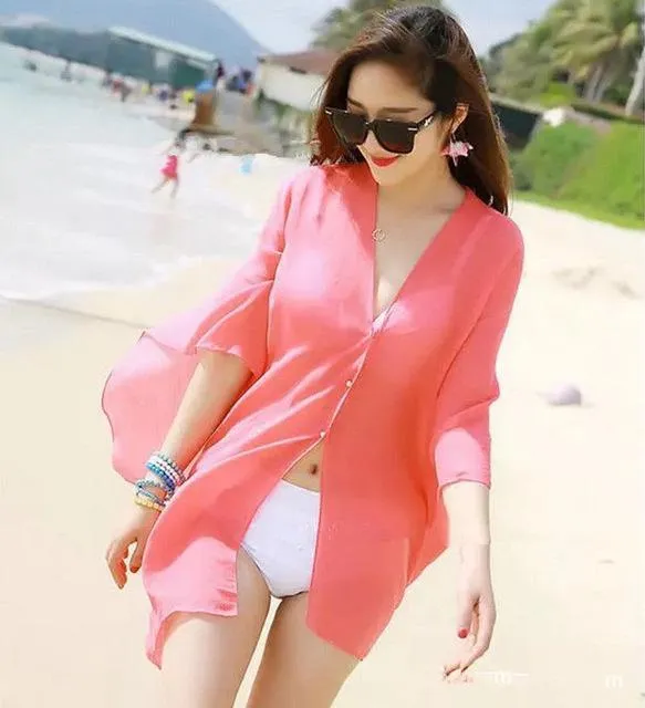 Chiffon Bikini Cover Up Beach Swimwear Dress Scarf Wrap