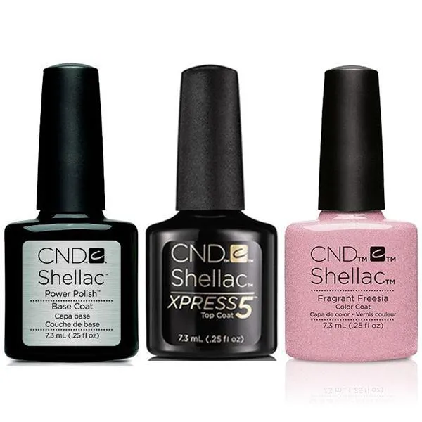 CND - Shellac Xpress5 Combo - Base, Top & Fragrant Freesia (0.25 oz)