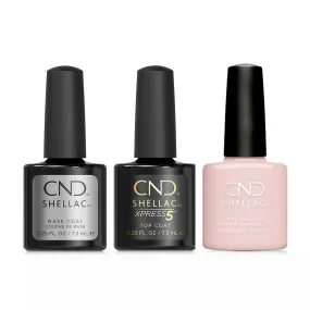 CND - Shellac Xpress5 Combo - Base, Top & Unlocked 0.25 oz